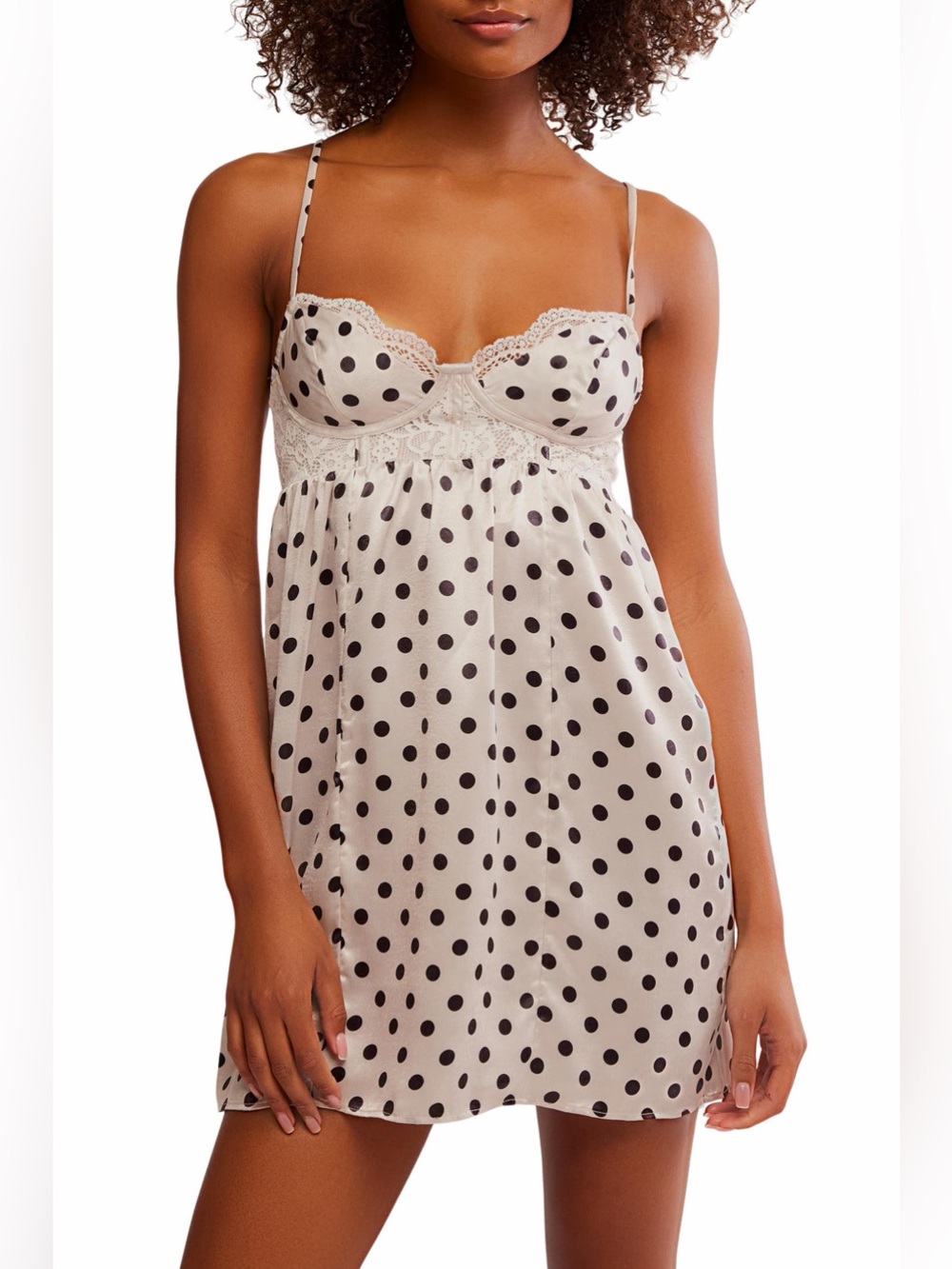 Free People Intimately Midnight Muse Polka Dot Mini Slip Dress – Size S NWT